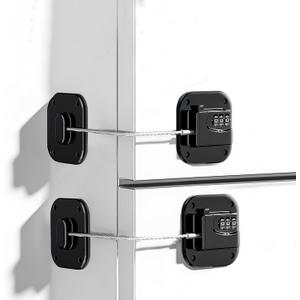 2 Set Refrigerator Lock for Kids Heavy Duty Fridge Locks Baby Proofing Combinatin Latch with Code for Cabinets Drawers Windows Safety Pantry Lock Easy Install No Keys Needed (2 Pack)
