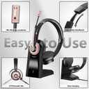 Earbay Wireless Headset, Bluetooth Headset with Microphone Noise Canceling & USB Dongle, Wireless Headphones with Mic Mute/Charge Dock for PC Computer Phone Work Office Meetings Call Teams