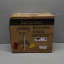 KKTONER Round Rolling Stool Chair PU Leather Height Adjustable Swivel Drafting Work SPA Shop Medical Salon Stools with Wheels Office Chair Small (Black)