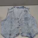 SHENHE Women's Denim Vest Button Down Sleeveless Jean Vest Top Y2K Cropped Denim Top Cowgirl Western Outfits L