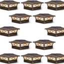 Solar Post Cap Lights Outdoor 12pack, Waterproof Solar Powered Deck Fence Post Lights for 4x4 Wood/Vinyl Posts, Solar Outdoor LED Light with Cool/Warm Lighting Decorate Garden Patio Porch (Brushed Copper)