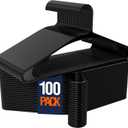 Black Plastic Hangers 100 Pack Slim Clothes Hangers with Strap Hook, 16 x 7.3 inches