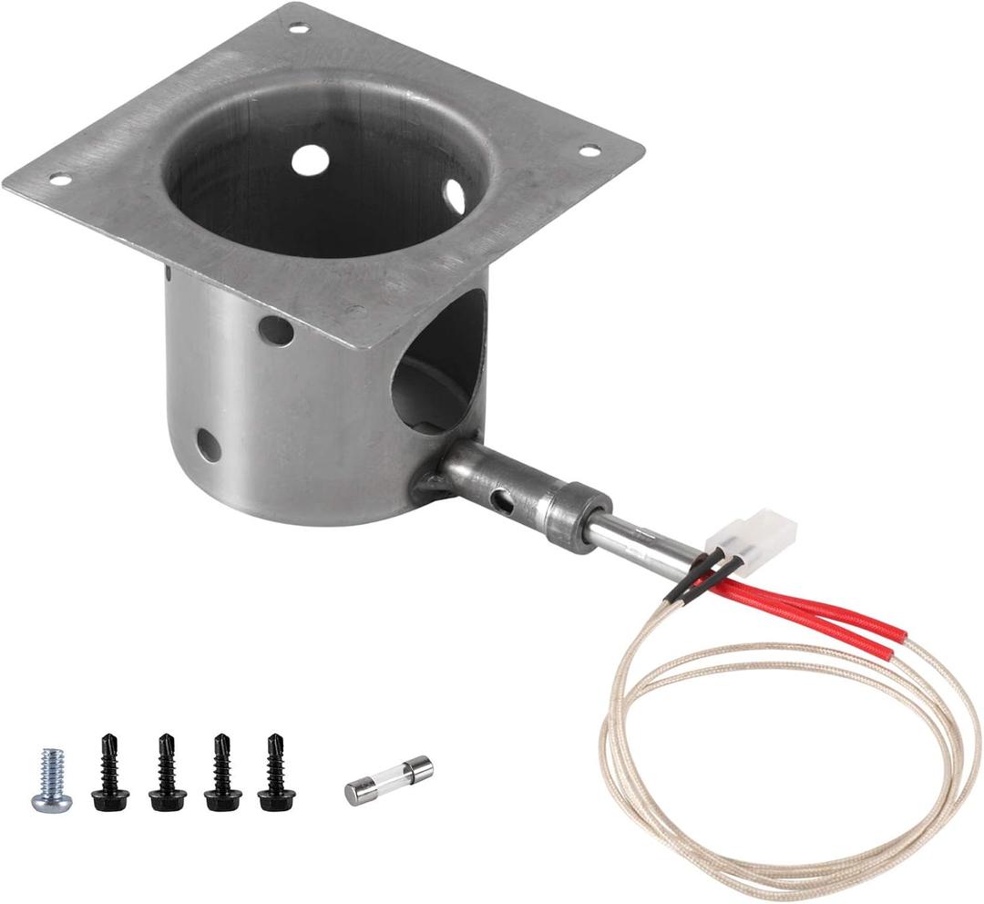 GRILLME Fire Pot Burn Pot and Hot Rod Ignitor Kit Replacement for Traeger Pellet Grill with Screws and Fuse
