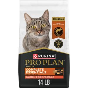 Purina Pro Plan Complete Essentials Shredded Blend Salmon and Rice Formula Adult High Protein Cat Food - 14 lb. Bag BB: April 2027