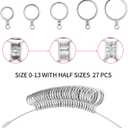 Bflaae Ring Sizer Measuring Tool Kit, Plastic Ring Mandrel, Reusable Finger Size Tape 1-17 USA Rings Size, 27 PCS Stainless Steel Measuring Ring Tool, US Ring Size 0-13 with Half Size