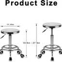 Rolling Stool, Stainless Steel Workbench, Adjustable Swivel Stool Medical 5 Wheels, 304 Stainless Steel Structure Laboratory Round Pad, Load Capacity 445 lbs (Silver)