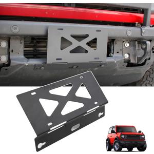 Front License Plate Bracket Compatible with Ford Bronco 2/4 Door Accessories 2026 2025 2024 2023 2022 2021, License Plate Mounting Holder Frames Fit for Bronco HD Modular Bumper