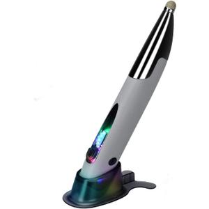 lychee Rechargeable Pocket Pen Mouse, Left/Right-Handed Wireless Optical Ergonomic Mouse with Stylus Function RGB Backlit Type-C & Micro USB Adapter for PC Laptop Notebook Mac (Grey)