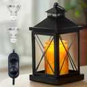 Candle Warmer Lamp with Timer, Dimmable Candle Lamp, Compatible with Small and Large Candles, Vintage Lamp Candle Warmer for Bedroom Home Living Room Decor, Wax Melt Warmer with 2 Bulbs (Black)