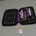 Upgraded Counting Crochet Hook Set - 24-in-1 Interchangeable Hooks Kit - Light Up, Digital Stitch & Row Counter- No Need to Move Fingers- Ergonomic for Arthritic Hands - Cool Gift (Purple-24 Size)