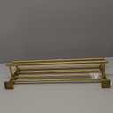 Bathroom Towel Shelf with Holder, Angle Simple SUS304 Stainless Steel Bath Towel Rack with Double Towel Bar, Wall Mount, Brushed Gold 23.62 Inches