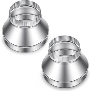 2 Pcs 9" to 6" Duct Reducer Galvanized Steel Increaser Air Duct Adapter for Ventilation System, Connect Pipe, Drainage Pipes, Exhaust Pipes with Pipeline Fan or Dryer Vent