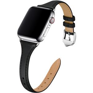 WFEAGL Compatible with Leather Apple Watch Band 41mm 40mm 38mm 42mm(series 11 10) Women, Top Grain Leather Strap Slim & Thin Replacement Wristband for iWatch Bands SE 3 2 1, Series 11 10 9 8 7 6 5 4 3 2 1
