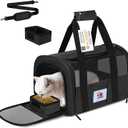 SECLATO Cat Carrier, Dog Carrier, Pet Carriers Airline Approved for Kitten Small Dogs Carriers for Small Medium Under 15lbs, Collapsible Soft Sided Cat Carrier, Black