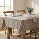 Horaldaily Buffalo Plaid Tablecloth 5584 Inch Rectangular, Beige Buffalo Checkered Table Cloth, Washable Farmhouse Table Decor for Dinner/Party Decoration/Holiday