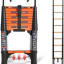 AOPENG Telescoping Ladder,10.5FT Quick Folding Aluminum Extension Ladder for RV/Home/Outdoor, 330lbs Max Load