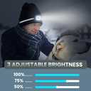 Keains Reflective Stripe LED Beanie with The Light  Winter Knit Hat for Outdoor Work Sports, Gifts for Men Women Dad (One Size, Black)