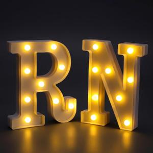Ceenna 2 Pcs RN Nursing 2026 Graduation Party Decoration Rn LED Light up Letters 3D Marquee Grad Nurse Tables Centerpieces Signs for Class of 2026 Congrats Nursing School Survivor Party Supplies