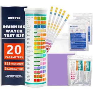 Accevo 20 in 1 Complete Drinking Water Test Kits, 125 Strips-Well, Tap, Home, City Water Testing Strip for Lead, Chlorine, Hardness, Iron, Fluoride, Copper & More