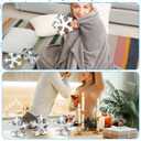 3 Pcs Winter Disco Snowflake Decor Table Decorations Glitter Snowflake Shaped Decoration Silvery Disco Mirror Table Centerpiece Winter Tiered Tray Decor for Home Shelf (White)