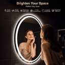 Oval LED Bathroom Mirror with Lights, 32x22 Vanity Mirror