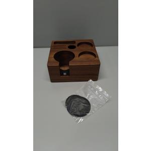 KNODOS 58mm Tamper Station V3 Walnut Portafilter Holder Compact Espresso Organizer with Multi Accessory Storage Espresso Machine Accessories for Coffee Bar