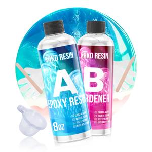 Crystal Clear Epoxy Resin Kit, 16OZ Epoxy Kit - High-Gloss & Bubbles Free, Self-Leveling Art Resina, Food Safe Resin for DIY Art,Wood, Jewelry, Coating, Casting Bar Top, River Tables