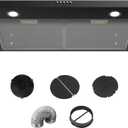 30 Inch Under Cabinet Range Hood, Ultra Slim Profile Kitchen Exhaust Fan, Ducted/Ductless Convertible, 3-Speed 300 CFM Vent Hood with LED Lights, Quiet Operation, Charcoal Filter, Plug-In