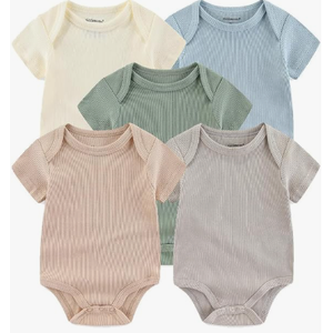 Kiddiezoom Newborn Baby Unisex Cotton One-Piece Bodysuits Baby Gift 3-Pack Baby Clothes (3-6 Months, Bds5325green)