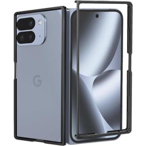 for Google Pixel 10 Pro Fold Bumper Case Compatible with Pixelsnap, Metal Aluminum Frameless Fast Heat Dissipation, 4 Corner Shockproof Protection Phone Cover Case for Pixel 10 Pro Fold (Black)