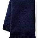 Navy Blue Fringed Fingertip Towels - 100% Cotton - Terry-Velour - 4 Pack 11" x 18"