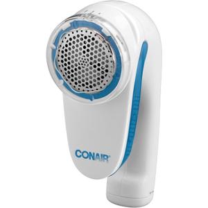 Conair Fabric Shaver and Lint Remover, Battery-Operated Portable Clothes Shaver with 3 Settings, Fuzz Remover for Sweaters, Clothing and Furniture, Large 2-Inch Shaving Head, White | Safely Removes Fuzz and Pilling with 3 Depth Settings for Sweaters and Upholstery, White/Blue, CLS1L