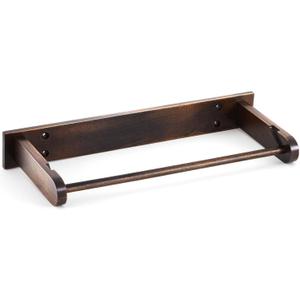 Colingmill Wall Mounted Wood Paper Towel Holder Wooden Roll Hanging Organizer Adhesive No Drill Under Cabinet Wood Paper Towel Holder Kitchen Towels Dispenser Rack