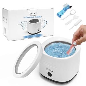 Ultrasonic Retainer & Denture Cleaner Machine Portable Jewelry, Mouth Guard & Aligner Cleaning Device for Deep, Professional Cleaning at Home