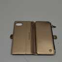 Defencase for iPhone 16E Case Wallet with RFID Blocking Card Holder Slots for Women, Elegant PU Leather Magnetic Snap Flip Wrist Strap Zipper Wallet Phone Case for iPhone 16e 2025, Desert Titanium