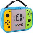 ONTESY Boys Lunch Bag Gamer Switch Insulated Bag Thick Foam Shatterproof Lunch Box Easy Clean Leather Mini Cooler for Boys Girls Kids Toddlers Teens Men Women for School Picnic (Teal)