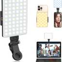 Selfie Light, Phone Light with Front & Back Clip, 60 LED Portable Light with 3 Modes, 5000mAh Rechargeable Video Light for Phone, iPhone, IPad, Laptop, TikTok, Makeup, Live Stream, Vlog (Black)