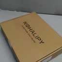 Widespread 8 Inch Brushed Nickel Bathroom Sink Faucet, Waterfall Nickel Stainless Steel Bathroom Faucet for Sink 3 Hole, Vanity Lavatory Sink Faucets with Drain & Water Hoses