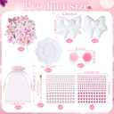 Gersoniel 24 Set Pink Bow Arts and Crafts Valentine's Day Party Favors Paint Your Own Ceramic Figurines Galentines Crafts Pink Bow Painting Kits Coquette Gifts for Women DIY Plaster Friends Bestie