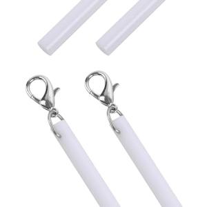 szkoo Curtain Pull Wand,30 Inches Acrylic White Curtain Rod with Hook Ideal for High Hanging Curtain Opening-Closing(White, 3pcs)