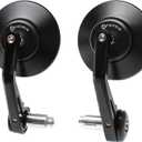 FENRIR CNC Aluminum Alloy Round Cafe Racer Retro Black Motorcycle Bar End Mirrors Side 22MM 7/8" Inch Handlebar Mirror Universal Rear View For M8/M6 Sport Naked Street Bike Cruiser Minimoto Scooter