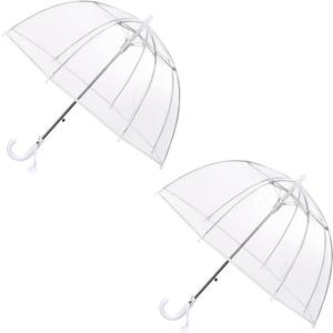 RONIARE Kids Clear Bubble Umbrellas for Rain Dome Windproof Umbrella for Kid Girls and Boys (B1-Clear 2 Pack)