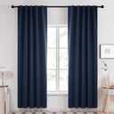 Deconovo Blackout Curtains, Thermal Insulated, W42 x L84 2 Panels, Back Tab, Machine Washable, Room-Darkening Drapes for Bedroom/Living Room Navy Blue