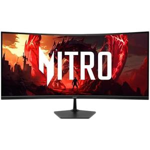 Acer Nitro 34” 1500R 21:9 Curved Zero-Frame QHD 3440 x 1440 IPS Gaming Monitor | AMD FreeSync Premium | Up to 120Hz Refresh | 1ms VRB | 1 x Display Port 1.4 & 2 x HDMI 2.1 Ports | EDA340CUR J0biip