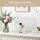 Clear Acrylic Box with Lid, Square Storage Container for Display, Transparent Cube Box, Display Organizer for Figurines, Candy, Jewelry, Cosmetics, Flowers, Vanity Accessories(20 * 20 * 20)