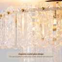 Crystal Caged Ceiling Fan with Light Flush Mount, 20inch Crystals Ceiling Fan with Light and Remote,Gold Crystal Fandelier Ceilings Fans with Lights for Bedroom,Nursery, Foyer