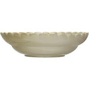 Stoneware Bowl with Scalloped Edge, Ivory