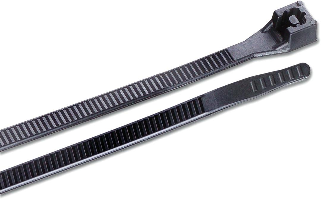 Gardner Bender 46-310UVB DoubleLock Cable Tie, 11 inch, 75 lb, Electrical Wire and Cord Management, Nylon Zip Tie, 100 Pk, UV Resistant Black