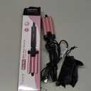 Farery Mini 3 Barrel Hair Waver - Portable Beach Wave Curling Iron for Short Hair, 1/2 Inch Ceramic Crimper with 3 Temp Settings & 30s Fast Heating, Dual Voltage Travel Hair Waver for Women, Pink