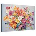 Daisy Flower Canvas Wall Art Watercolor Floral Picture Wall Decor for Bedroom Abstract Wildflower Texture Painting Print Artwork Colorful Nature Botanical Poster Modern Bathroom Home Decoration 12x16”